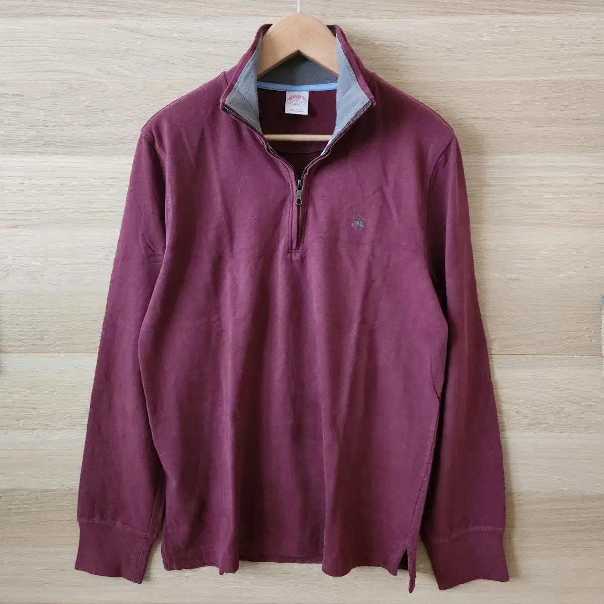 Brooks Brothers 브룩스브라더스 코튼 하프집업 버건디 M