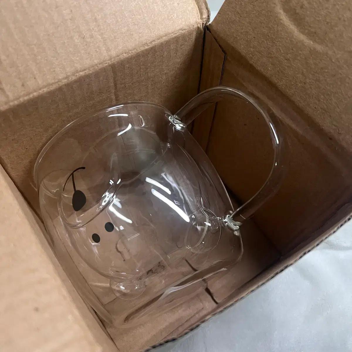 내열 이중유리컵 곰돌이  동물컵 글라스 280ml 홈카페