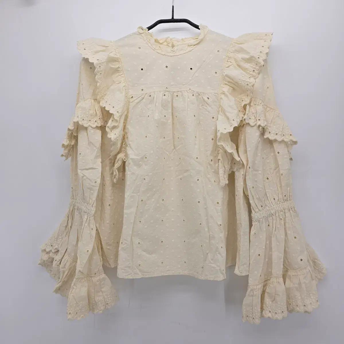 일본 빈티지 MOUSSY 레이스 러플 빈티지 블라우스 [B40410]