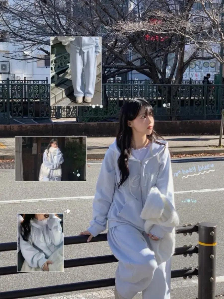 유리에 후드집업 here you 베이비블루