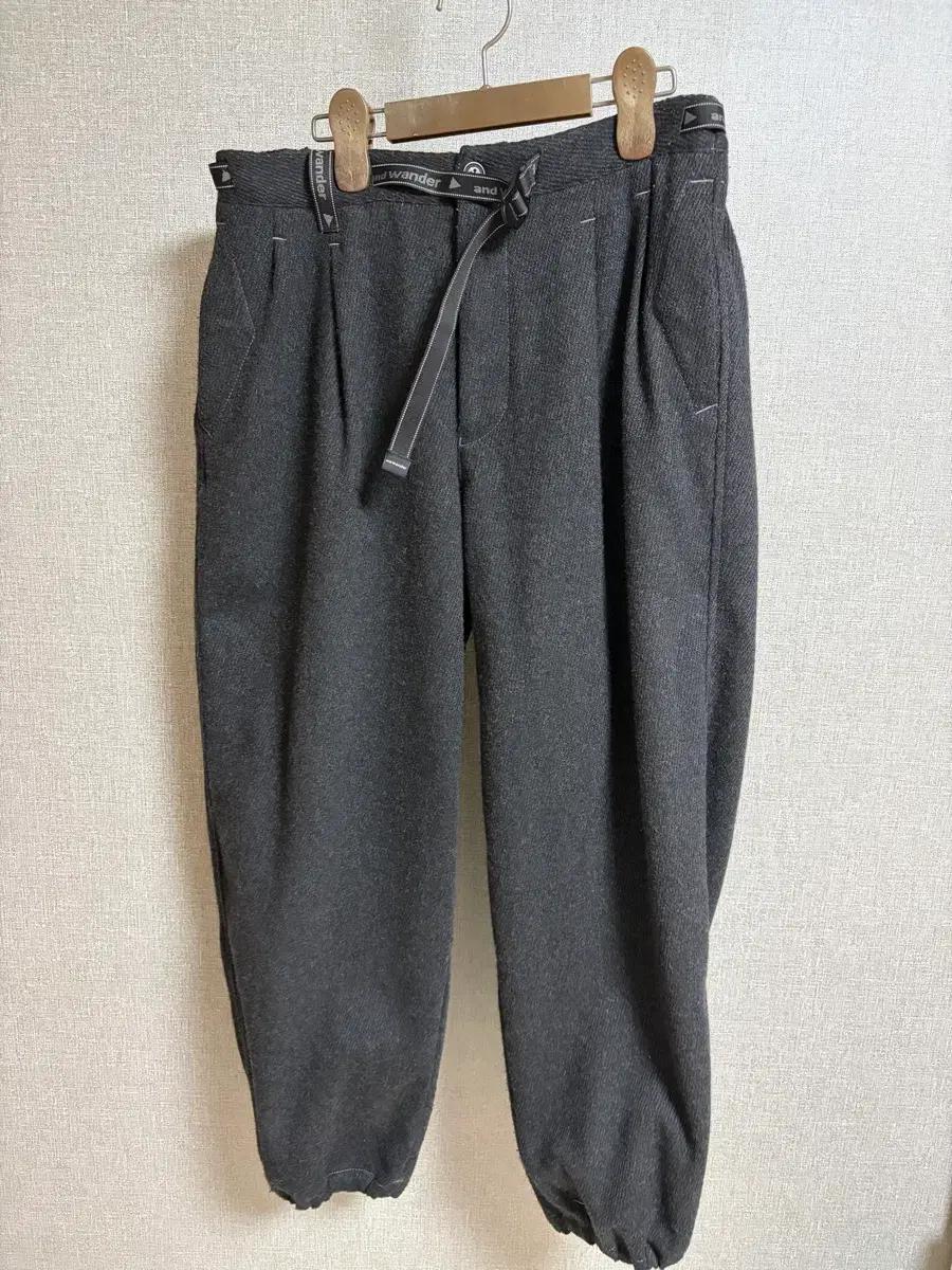 앤드원더 rewool tweed wide pants XL