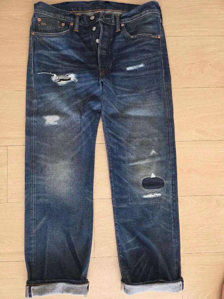 rrl 더블알엘 홀리 셀비지 데님 진 스트레이트핏