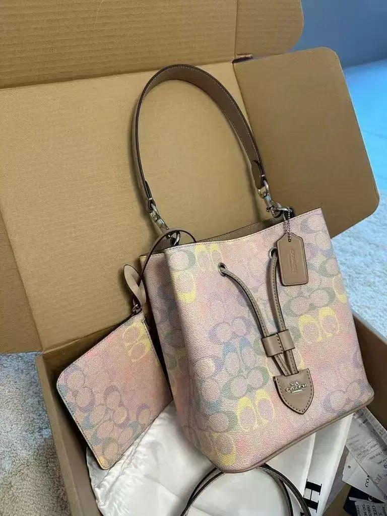 COACH  레인보우 부자통 스트링 모수통 가방