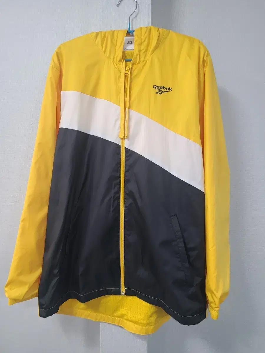 리복 바람막이 2XL 옐로우 블랙 화이트