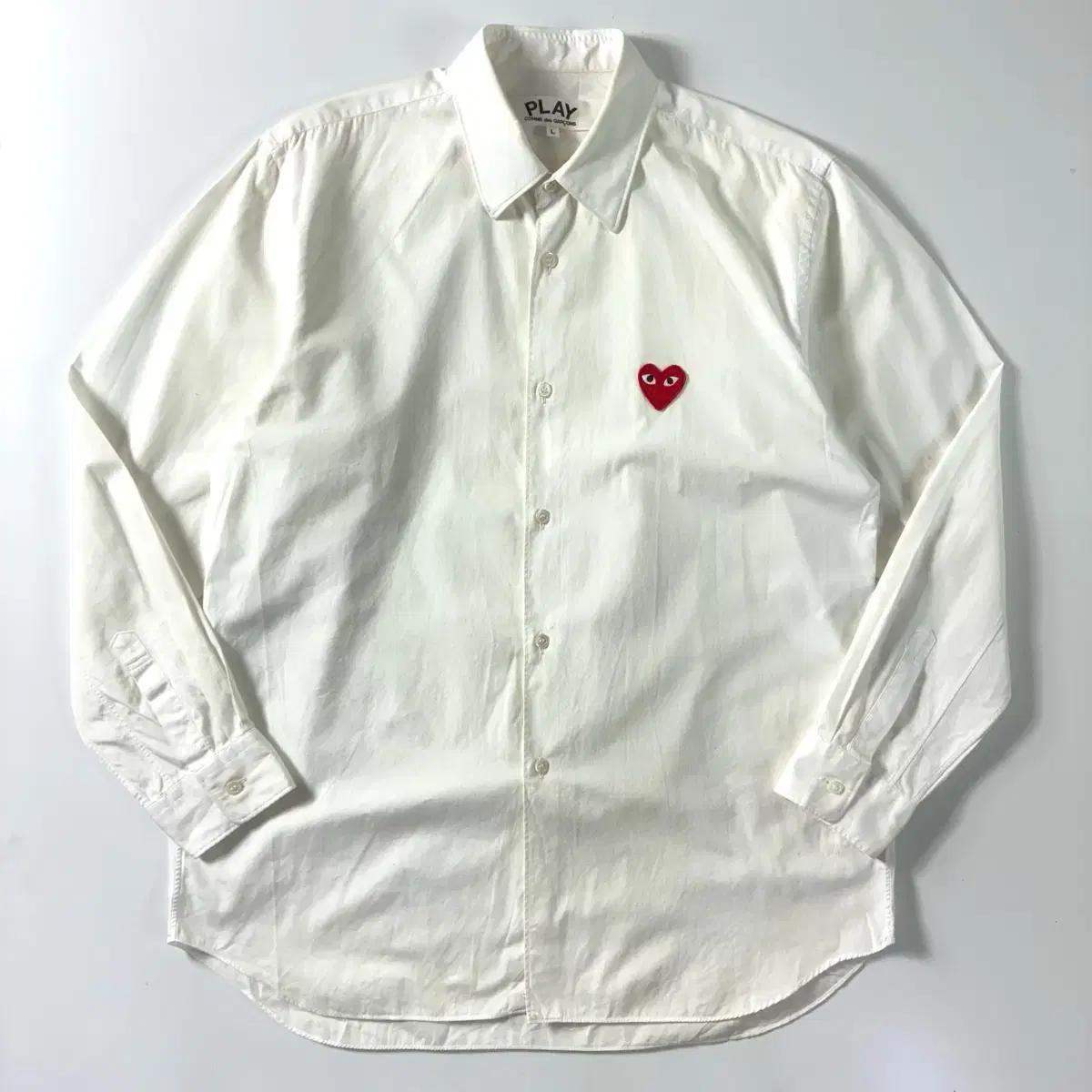 Comme des Garcons  꼼데가르송 하트와펜 코튼 화이트 셔츠