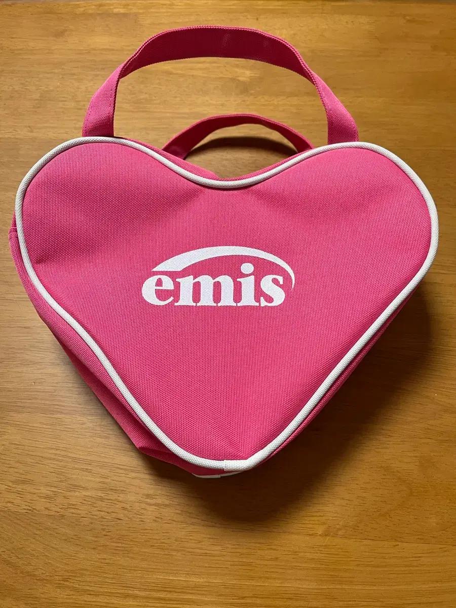 emis 이미스 체리핑크 하트 손가방