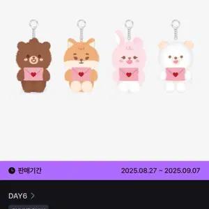 (미개봉/원가이하) 데이식스 쁘띠멀즈 보이스 키링 필