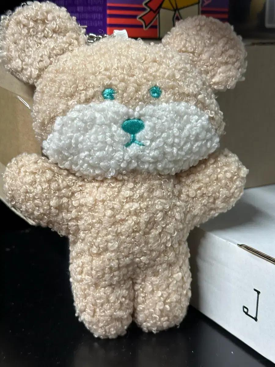다이소 뽀글이 곰돌이 햄스터 인형 키링 18cm
