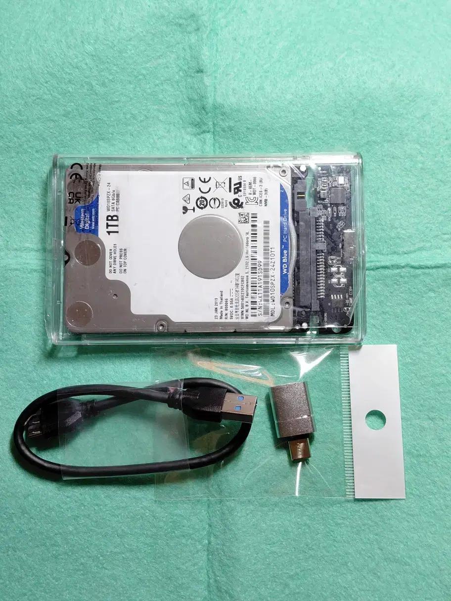 WD Blue HDD 외장하드 1TB USB3.0 2.5인치