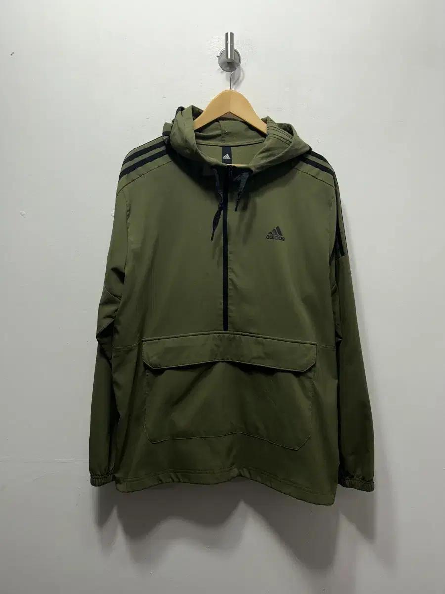 아디다스 올리브색 아노락 후드 바람막이 2XL