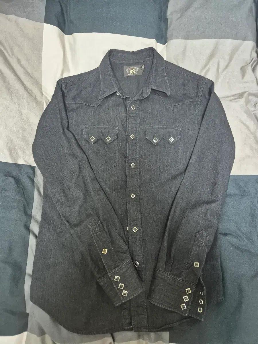 rrl 블랙 데님 웨스턴 셔츠 m 사이즈 판매