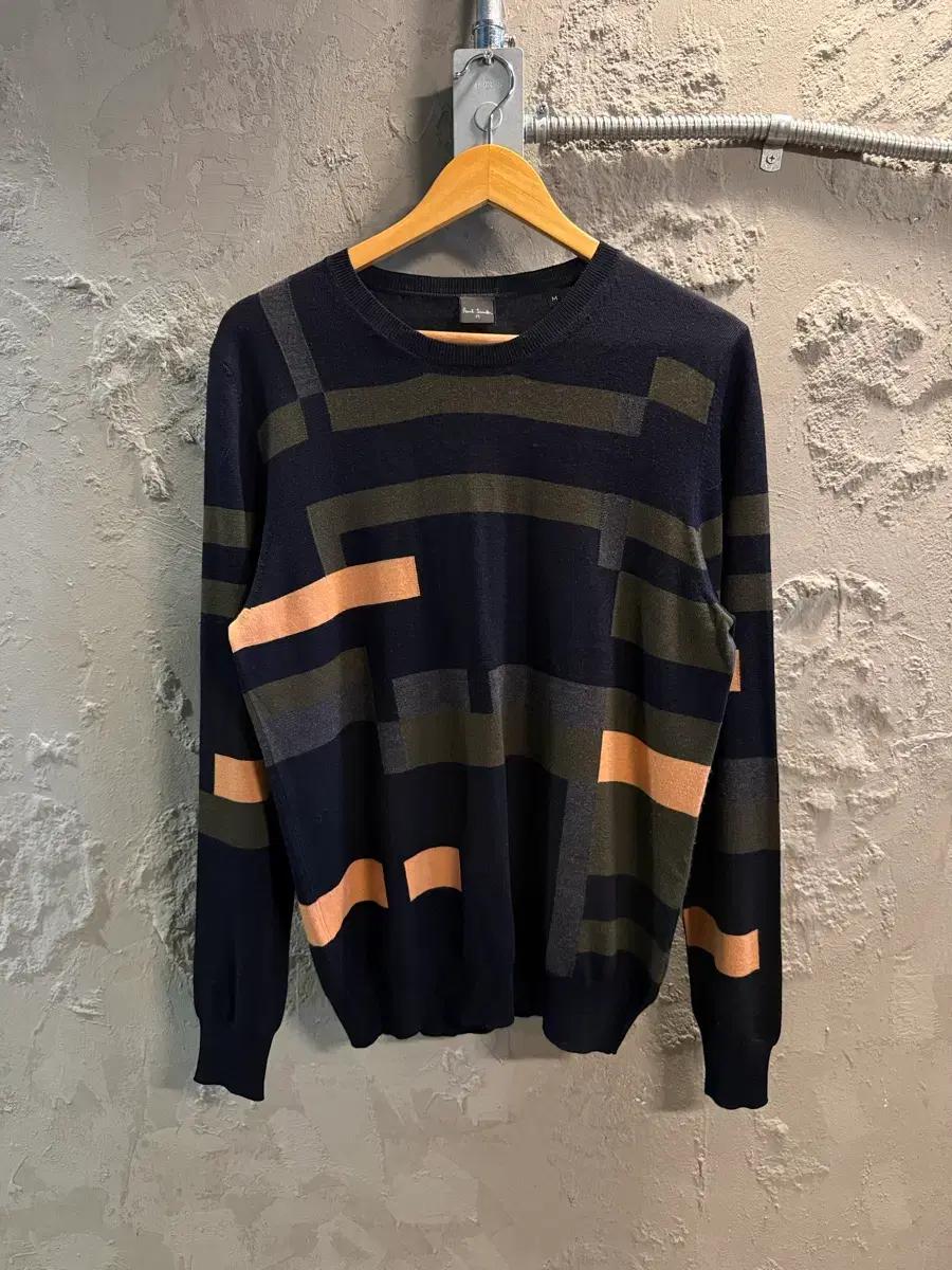 M 폴스미스 Paul Smith PS 메리노 울 패턴 니트 네이비