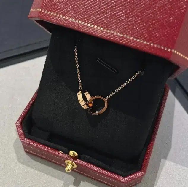 까르띠에 러브링 목걸이 로즈골드