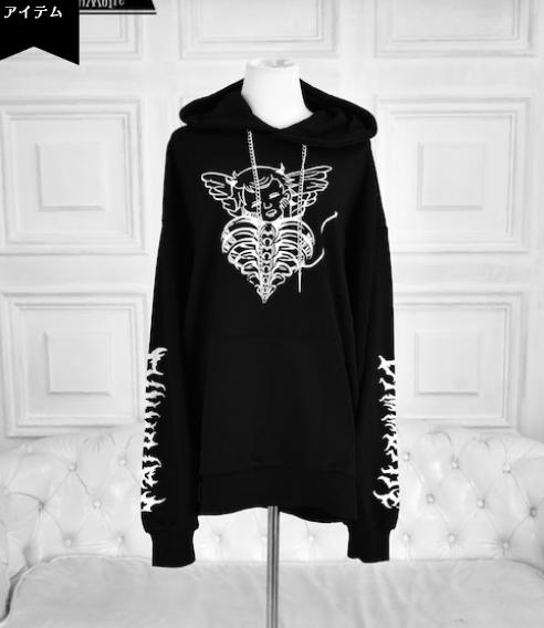 DimMoire 딤모아르 Fallen Angel 후디 블랙 화이트 미개봉