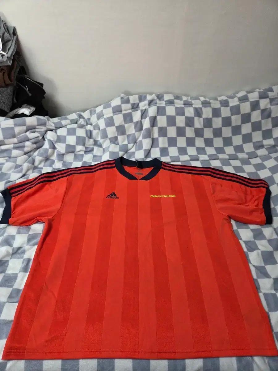 아디다스 GOSHA 고샤 루브친스키 콜라보 사커져지 티셔츠 진오렌지 XL