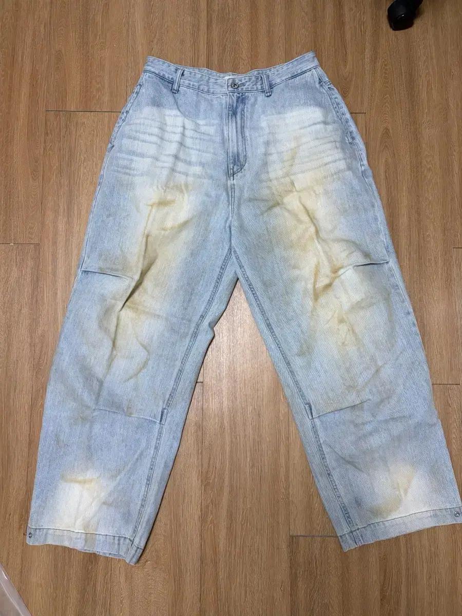 L) ETCE OIL WASHED BAGGY JEAN (BLUE)