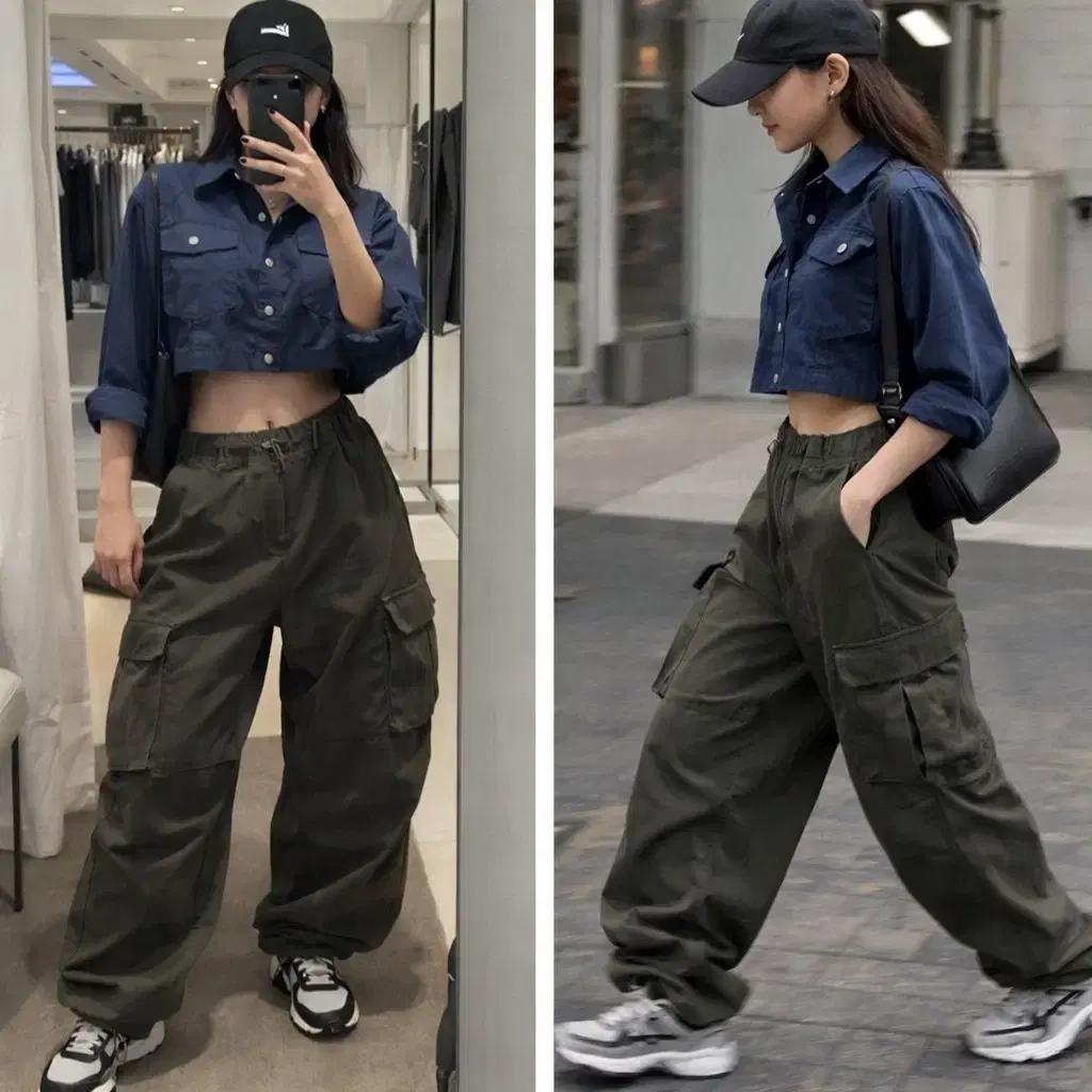 마크바이마크제이콥스 크롭 셔츠 카고 셔츠 힙템 오버핏
