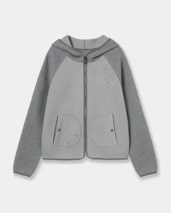 aeae STELLA FLEECE ZIP UP HOODIE GREY