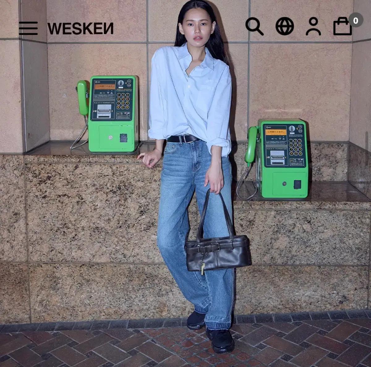 WESKEN 스터드 스트라이트 데님팬츠 (새상품)