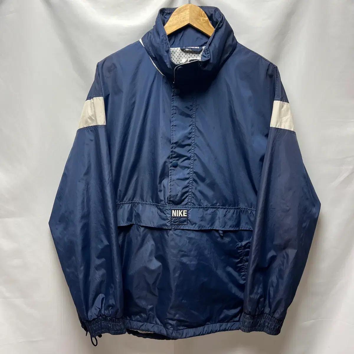 [정품/110] 나이키 90s 올드스쿨 스우시 네이비 우븐 아노락