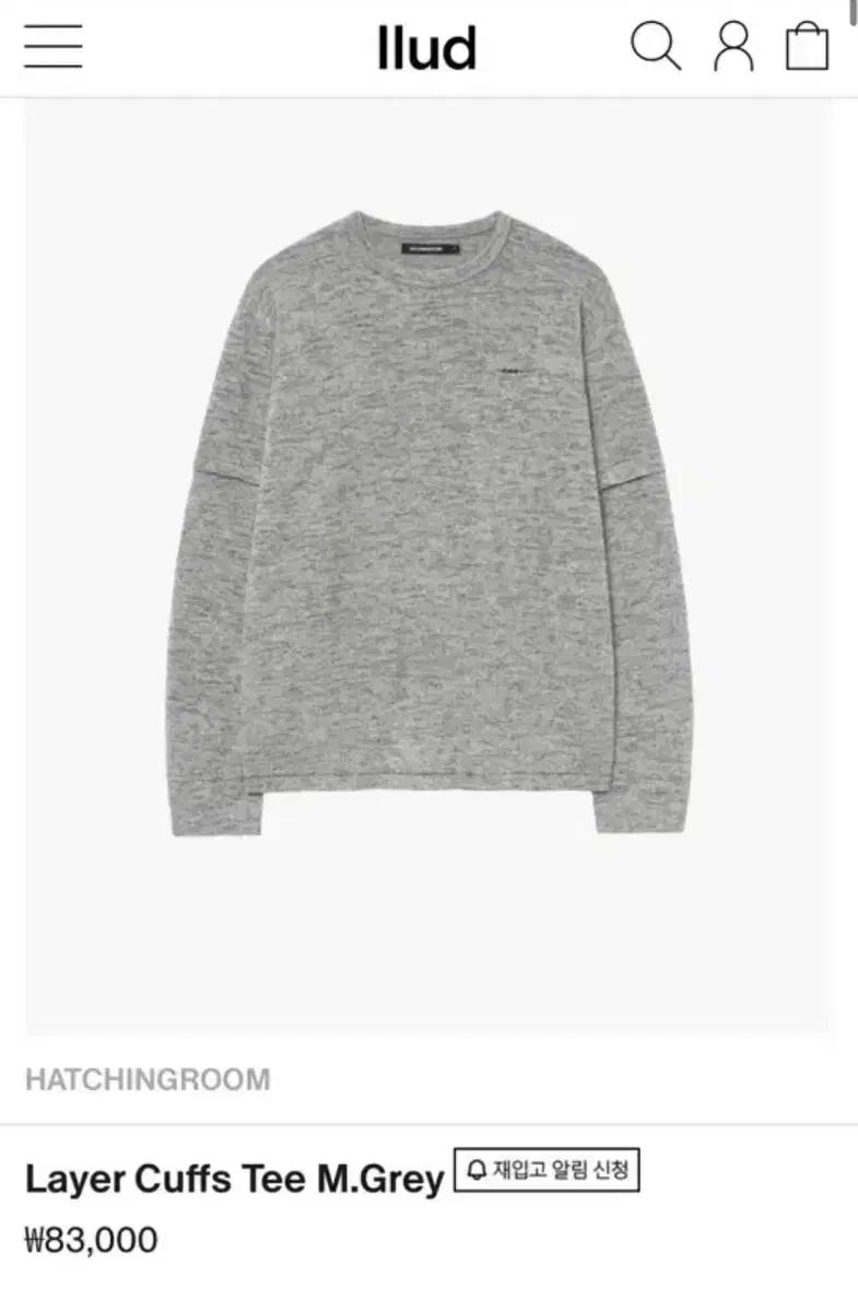 HATCHINGROOM Cuffs Tee.Gray 2SIZE