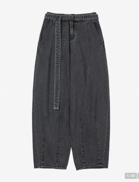 [xl]아조바이조 워시드 데님 팬츠 그레이 흑청 판매
