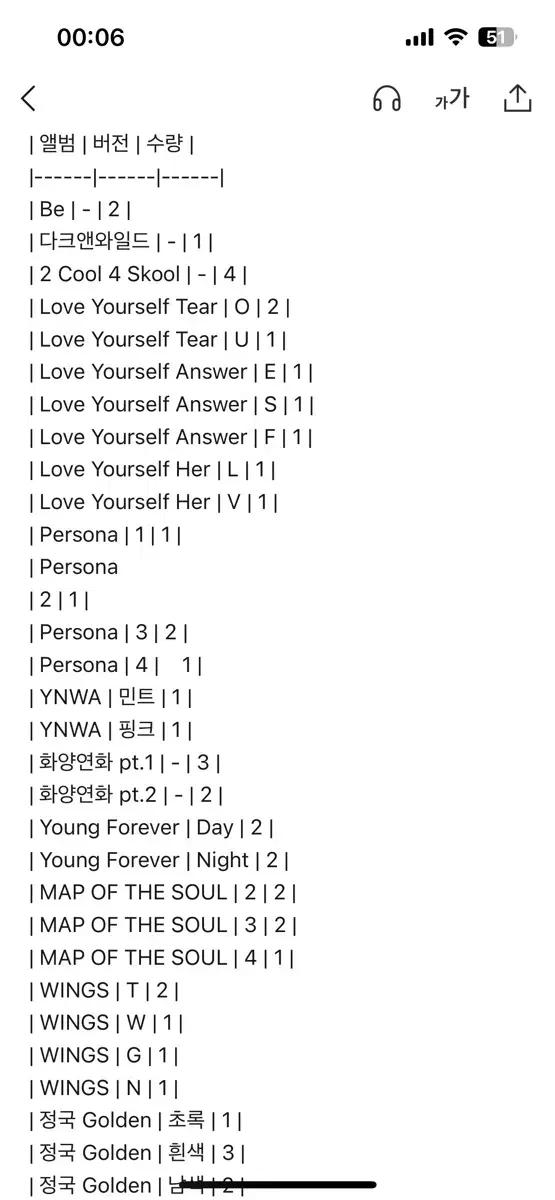방탄 bts 미개봉 앨범 96권 일괄
