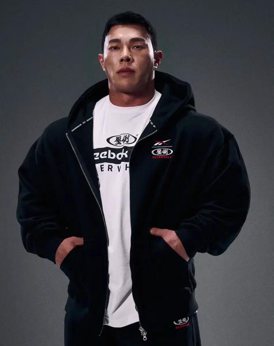 압도 리복 콜라보 후드집업 블랙(xl, 2xl) 세일 특가!!