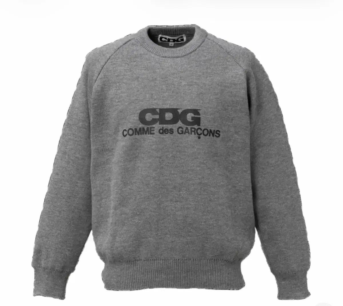 (L) CDG 라운드넥 스쿨 풀오버 그레이