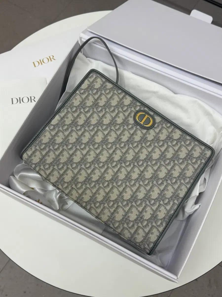 디올 몽테인 30 파우치 클러치백 그레이