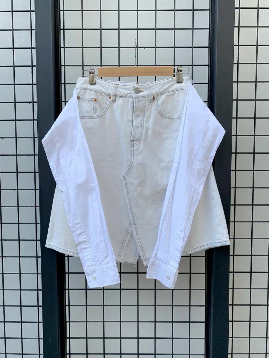 메종 마르지엘라 mm6 연청 데님 스커트