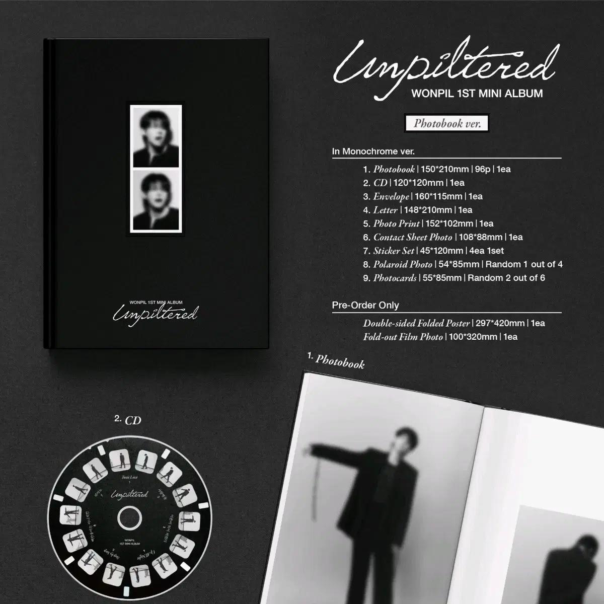 데이식스 원필 Unpiltered 앨범 In monochrome 미개봉