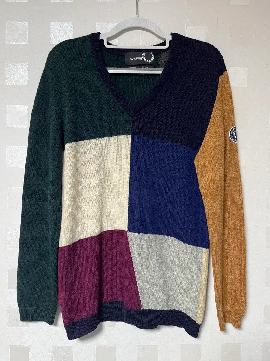 RAF SIMONS X FRED PERRY 배색 니트 XS