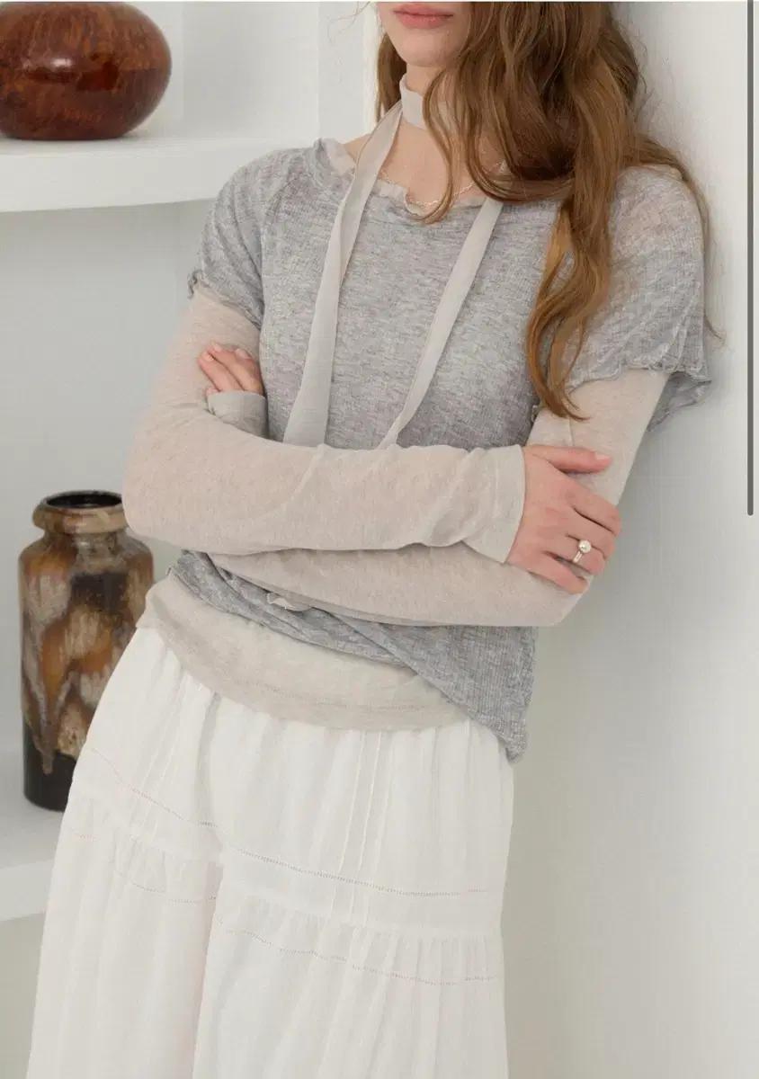 모데스트무드 Rosy Sleeve (Layered Set) - melan