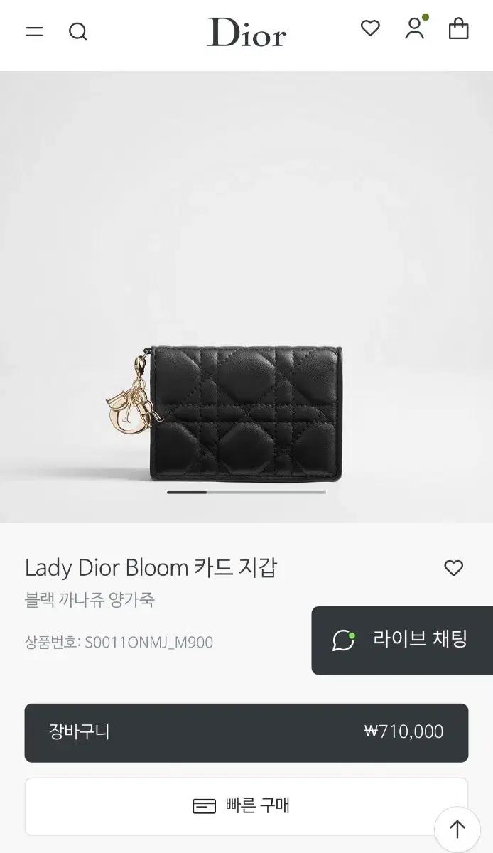 레이디디올 카드지갑 블랙