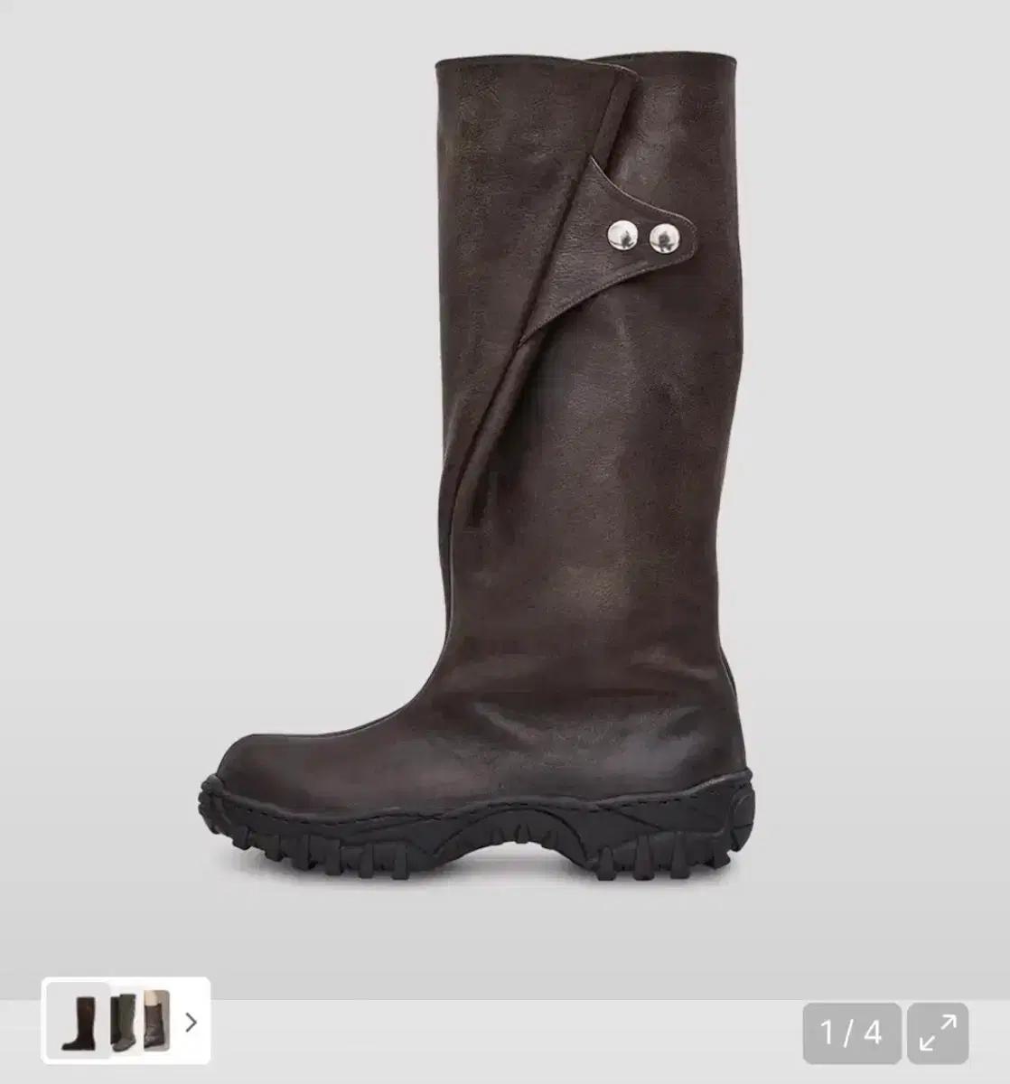 네거티브쓰리 Folded long boots KHAKI BROWN