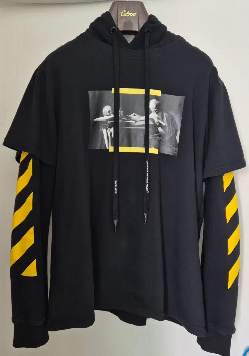 Off-White 23FW 듀얼 레이어 블랙!옐로우 로고!새상품급!
