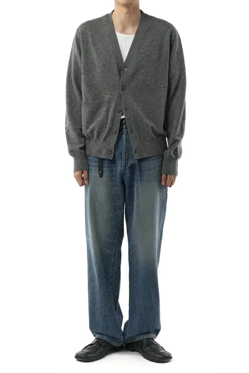 MELANGE GREY ROVER WOOL CARDIGAN 02-2