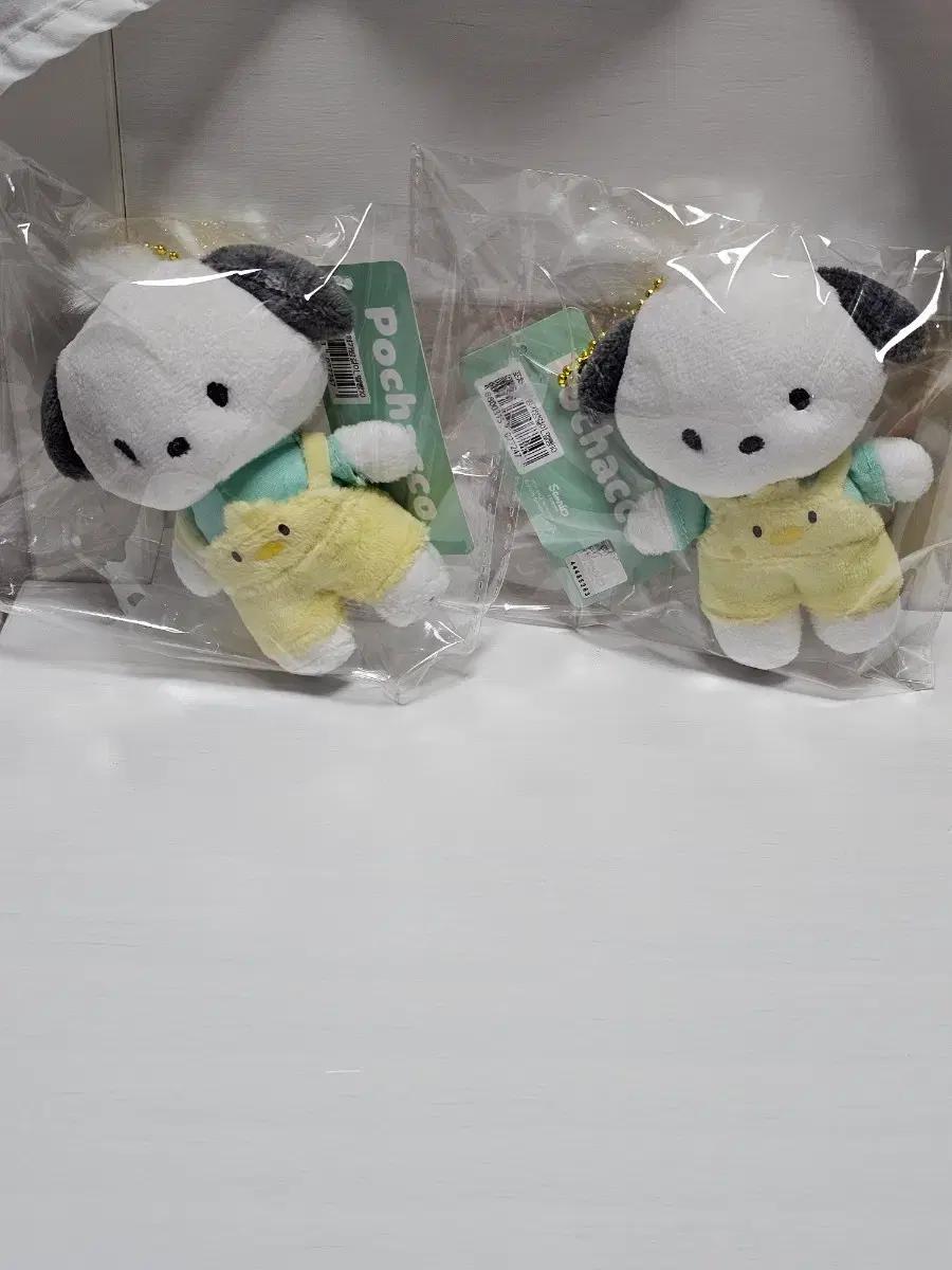 산리오 포챠코 멜빵 인형 키링 옐로우