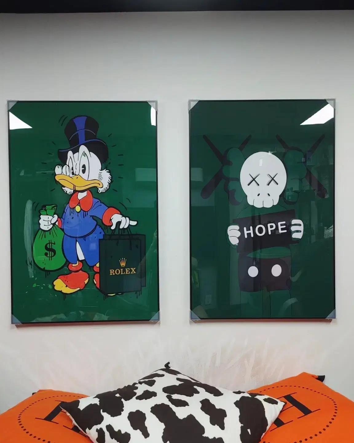 그림 액자 팝아트 인테리어소품 스크루지맥덕 카우스그림 대형 거실포스터
