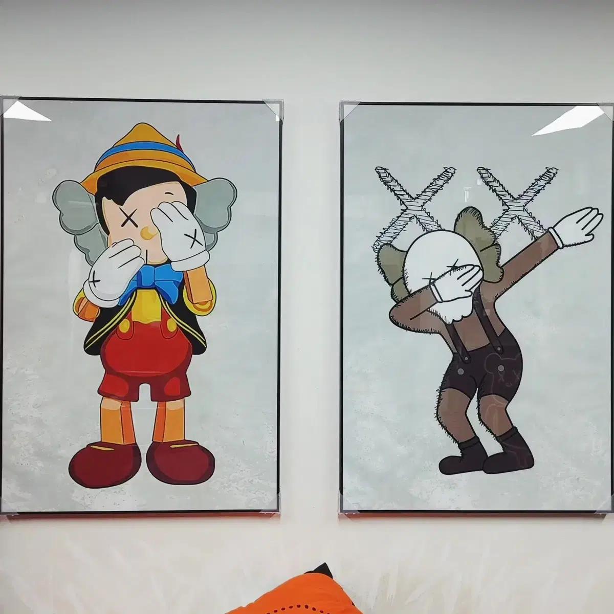 그림 액자 팝아트 인테리어소품 KAWS 피노키오그림 거실 대형 세트