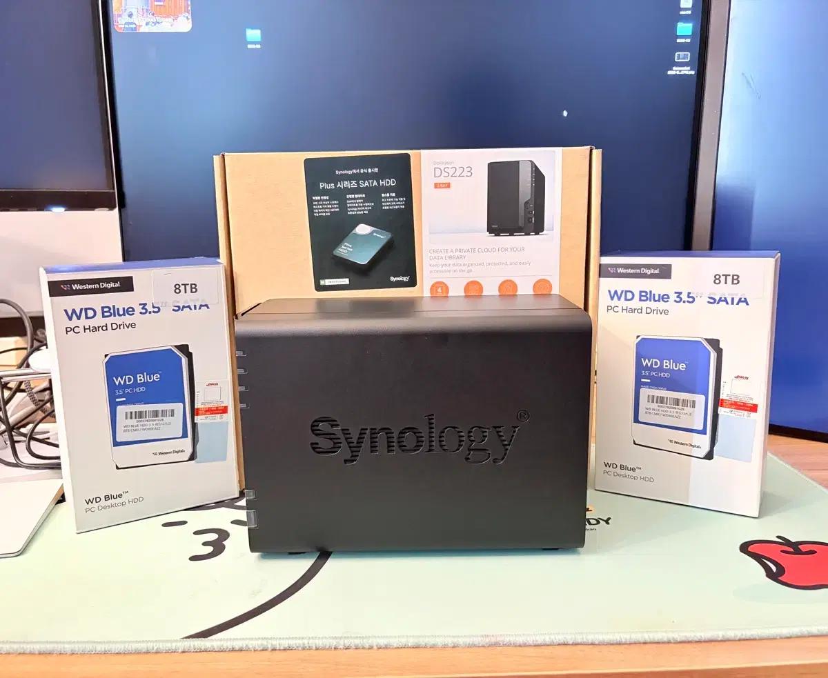 시놀로지 DS223 NAS + WD Blue 16TB 풀세트