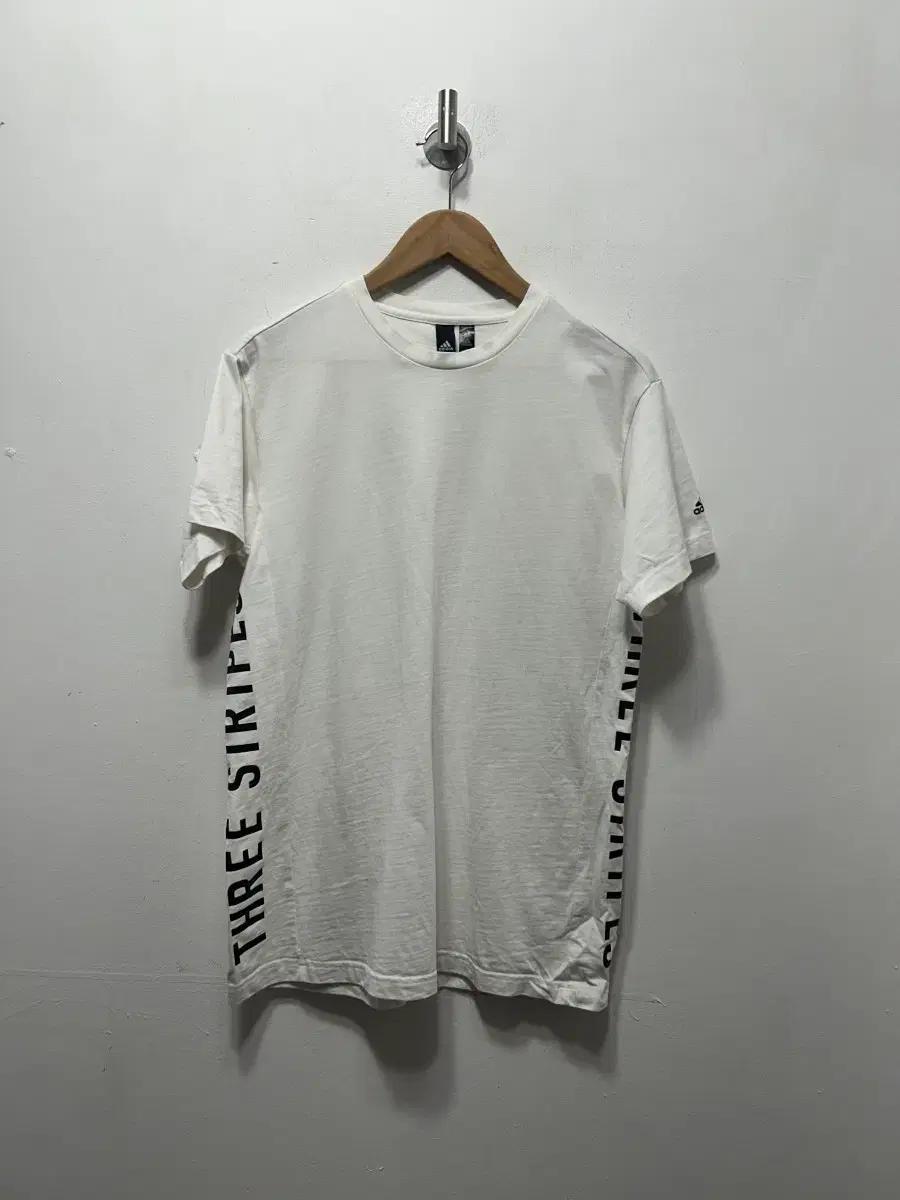 아디다스 THREE STRIPES 흰색 반팔티 S