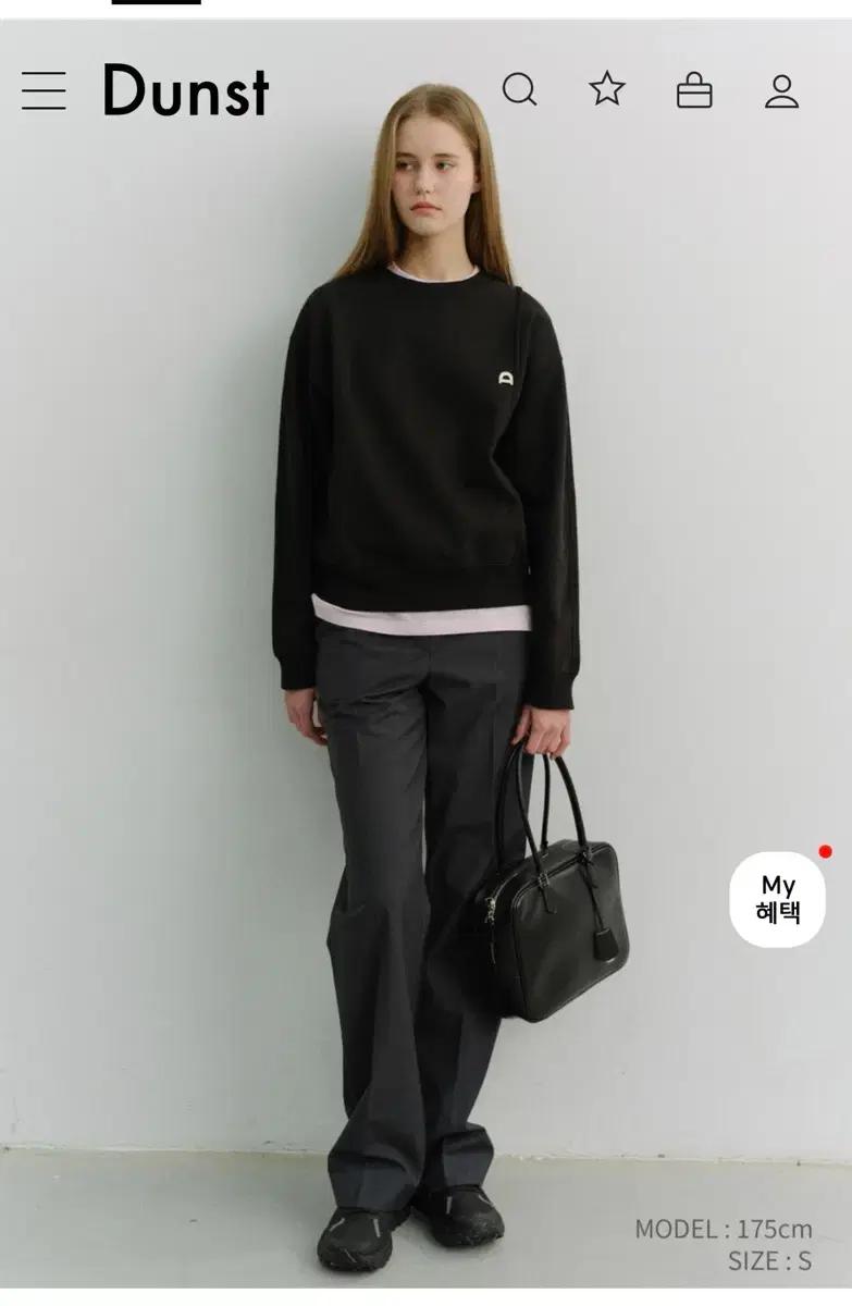 던스트DUNST LOGO CREASE SWEAT SHIRT BLACK