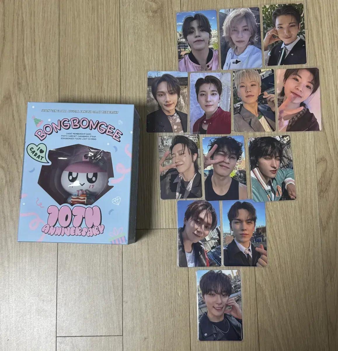 세븐틴 10주년 멤버십 키트 봉봉이 키링 스트랩 세븐틴 포카 일괄 양도