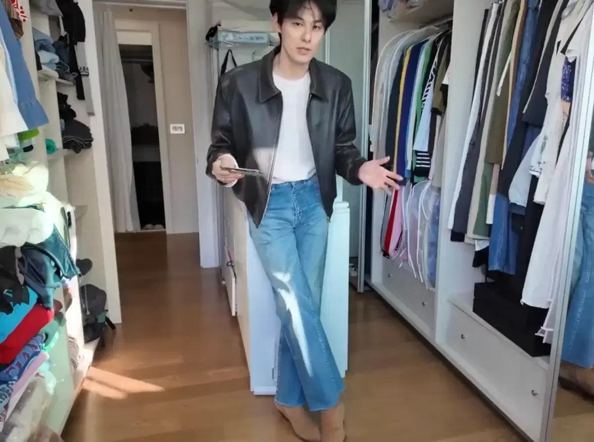 렉토 벤 슈렁큰 램 레더 자켓 s 팝니다