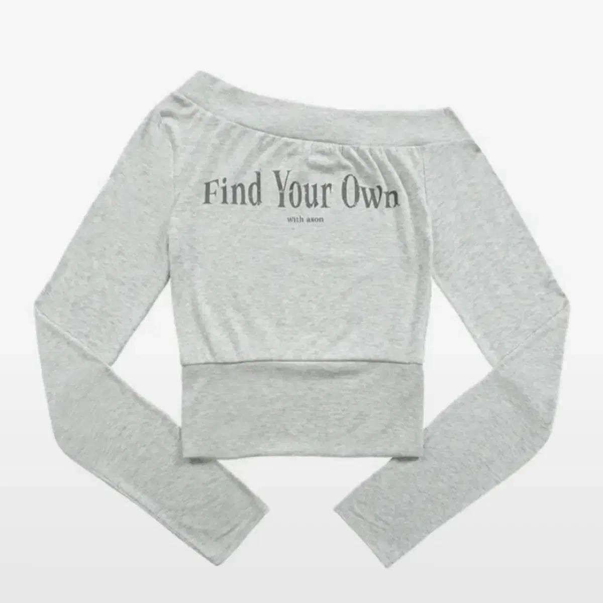 애즈온 FIND OFF-SHOULDER TEE MELANGE-GRAY