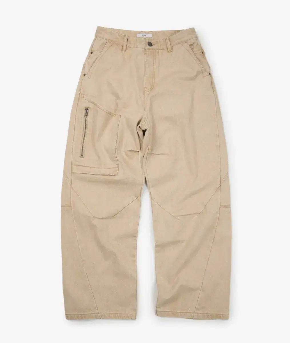 ETCE SIDE POCKET CURVED DENIM (BEIGE)