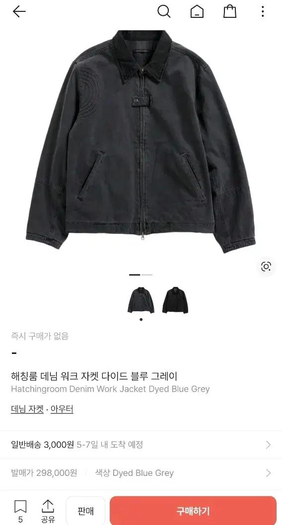 해칭룸 데님 워크 자켓 다이드블루 3사이즈