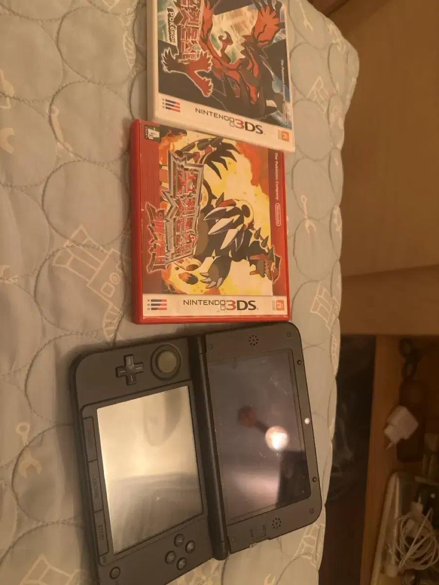 닌텐도 3DS 블루 XL + 포켓몬 게임 2개